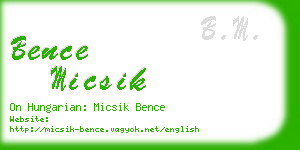 bence micsik business card